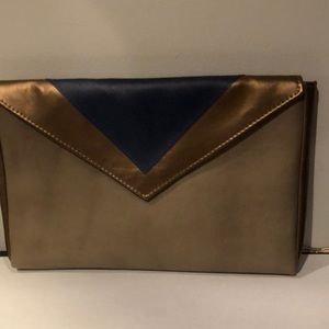 Clutch Navy blue an Taupe